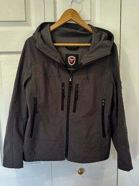 1 Madison Expedition Grey Softshell Hooded Jacket Women's Large